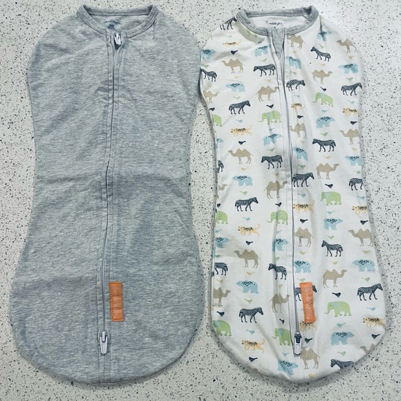 Swaddleme Baby Newborn Swaddle Set Bundle Animal Print Gray - Picture 1 of 2